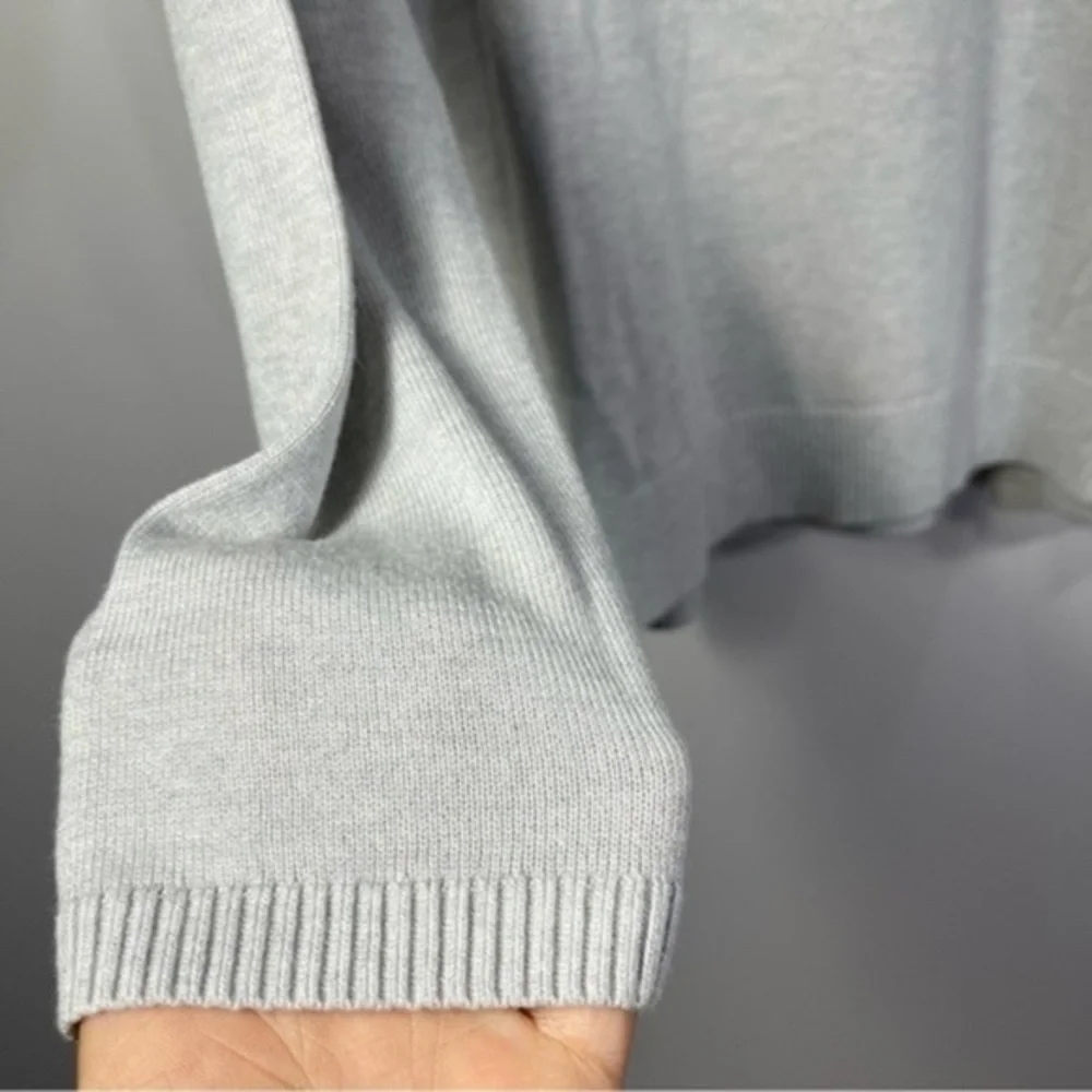 Lululemon Well Being Sweater Heathered Grey Size 12 Cashmere Blend Crew Neck